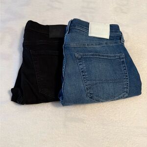 Lot Of 2 Hollister Men’s Skinny Jeans Advanced Stretch 31W x 32L Black Blue